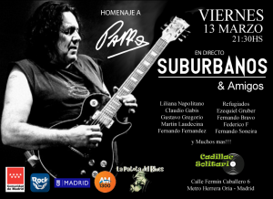 Concierto Madrid, versiones pop-rock, Suburbanos y amigos