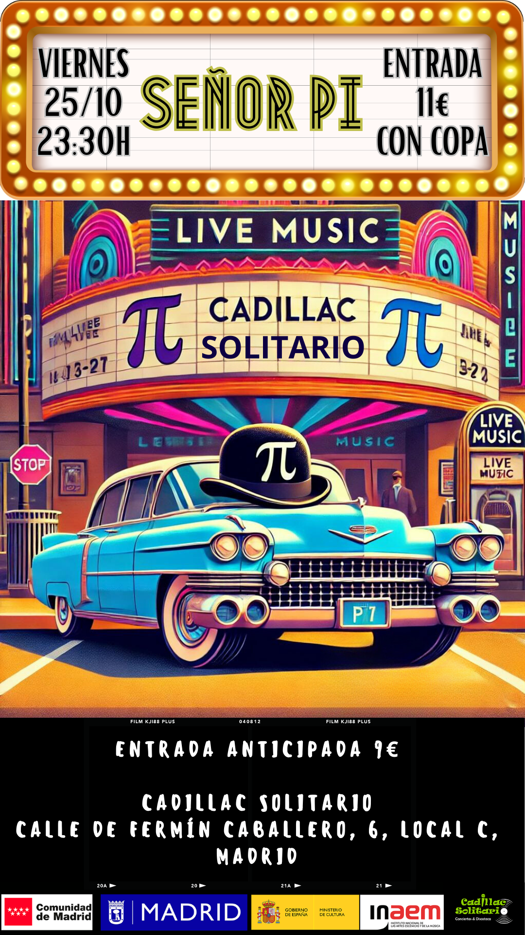 Cadillac Solitario Madrid, Reservado para cumpleaños Madrid, Cumpleaños con concierto Madrid, Celebrar cumpleaños Madrid, Local para cumpleaños Madrid