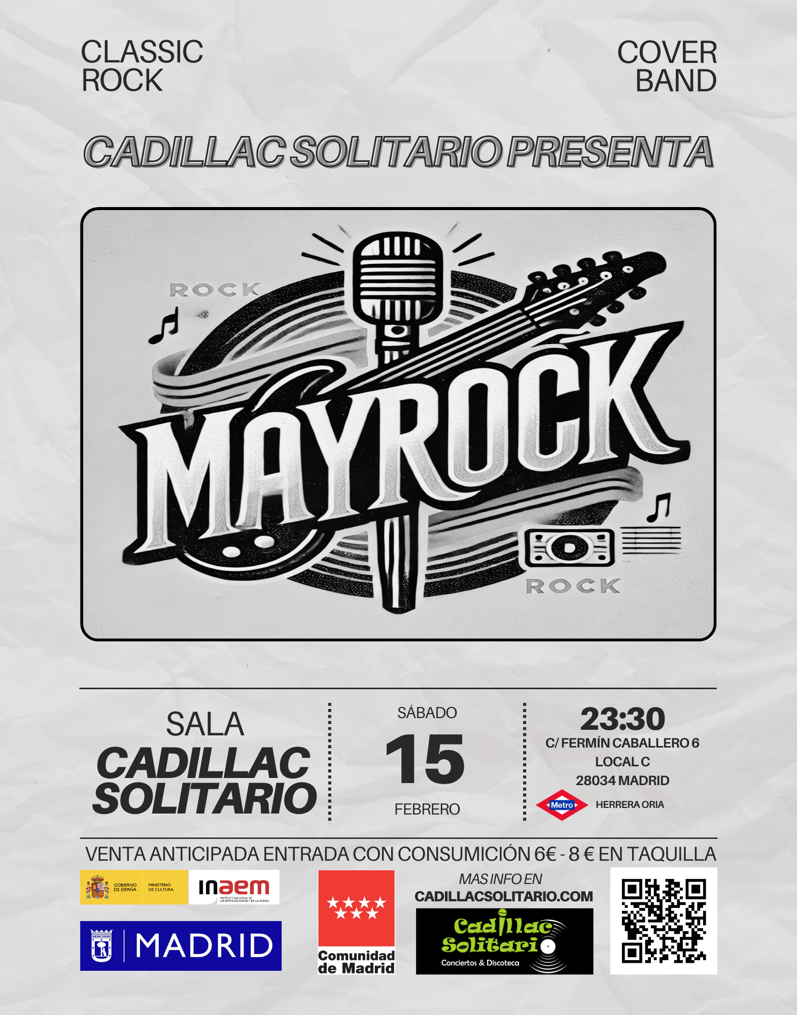 Cadillac Solitario Madrid, Reservado para cumpleaños Madrid, Cumpleaños con concierto Madrid, Celebrar cumpleaños Madrid, Local para cumpleaños Madrid