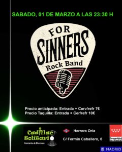 Cadillac Solitario Madrid, Reservado para cumpleaños Madrid, Cumpleaños con concierto Madrid, Celebrar cumpleaños Madrid, Local para cumpleaños Madrid