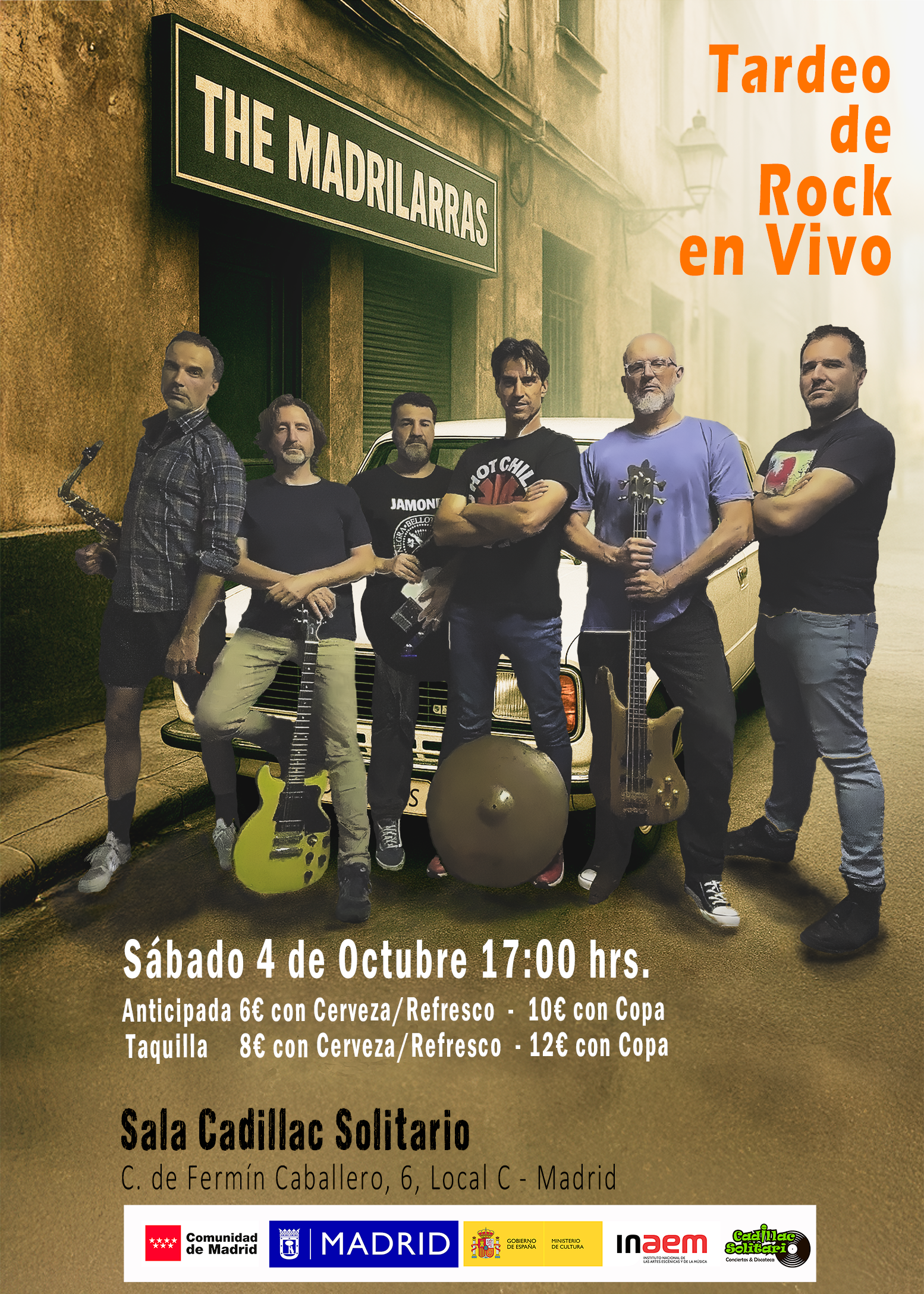 Cadillac Solitario Madrid, Reservado para cumpleaños Madrid, Cumpleaños con concierto Madrid, Celebrar cumpleaños Madrid, Local para cumpleaños Madrid