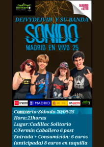 Cadillac Solitario Madrid, Reservado para cumpleaños Madrid, Cumpleaños con concierto Madrid, Celebrar cumpleaños Madrid, Local para cumpleaños Madrid