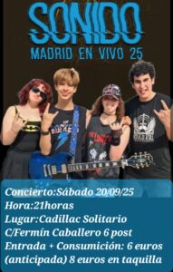 Cadillac Solitario Madrid, Reservado para cumpleaños Madrid, Cumpleaños con concierto Madrid, Celebrar cumpleaños Madrid, Local para cumpleaños Madrid