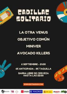 Cadillac Solitario Madrid, Reservado para cumpleaños Madrid, Cumpleaños con concierto Madrid, Celebrar cumpleaños Madrid, Local para cumpleaños Madrid