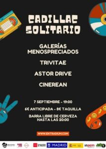 Cadillac Solitario Madrid, Reservado para cumpleaños Madrid, Cumpleaños con concierto Madrid, Celebrar cumpleaños Madrid, Local para cumpleaños Madrid