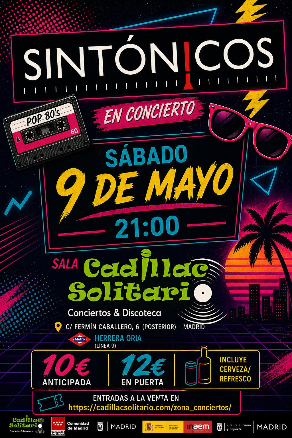 Cadillac Solitario Madrid, Reservado para cumpleaños Madrid, Cumpleaños con concierto Madrid, Celebrar cumpleaños Madrid, Local para cumpleaños Madrid