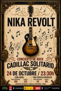 Cadillac Solitario Madrid, Reservado para cumpleaños Madrid, Cumpleaños con concierto Madrid, Celebrar cumpleaños Madrid, Local para cumpleaños Madrid