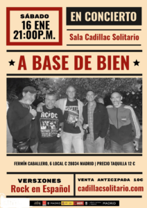 Cadillac Solitario Madrid, Reservado para cumpleaños Madrid, Cumpleaños con concierto Madrid, Celebrar cumpleaños Madrid, Local para cumpleaños Madrid
