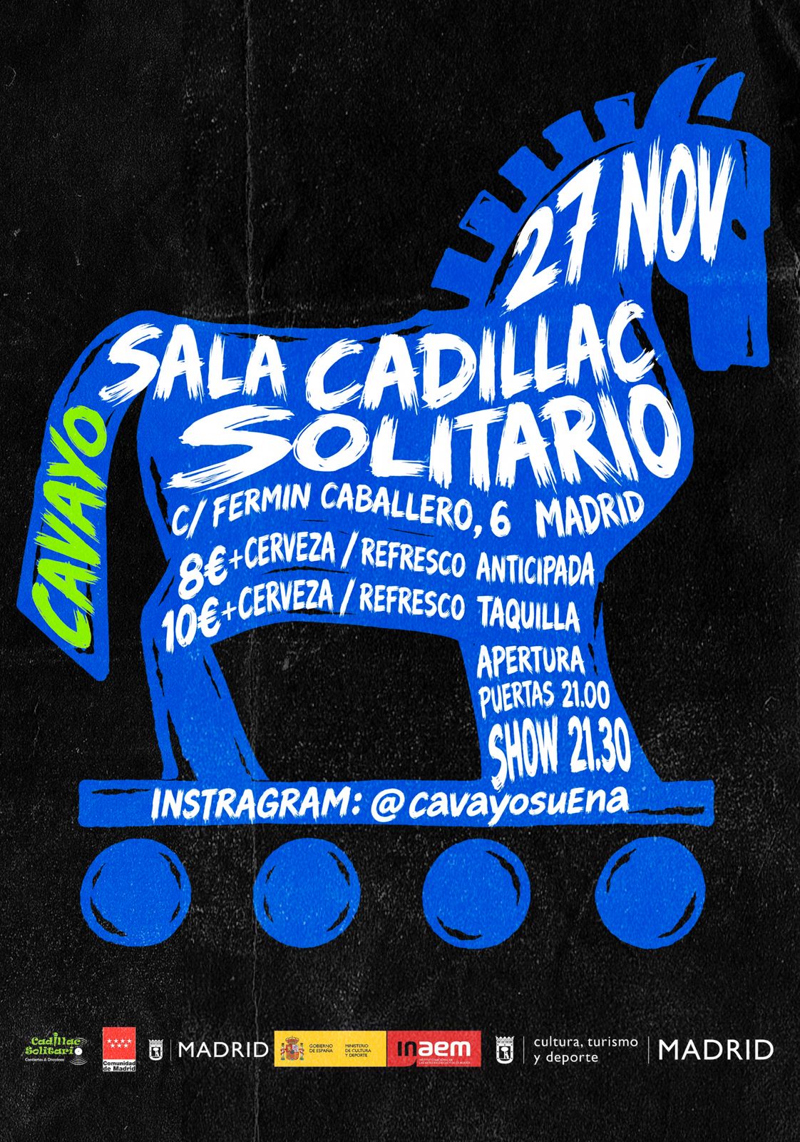 Cadillac Solitario Madrid, Reservado para cumpleaños Madrid, Cumpleaños con concierto Madrid, Celebrar cumpleaños Madrid, Local para cumpleaños Madrid