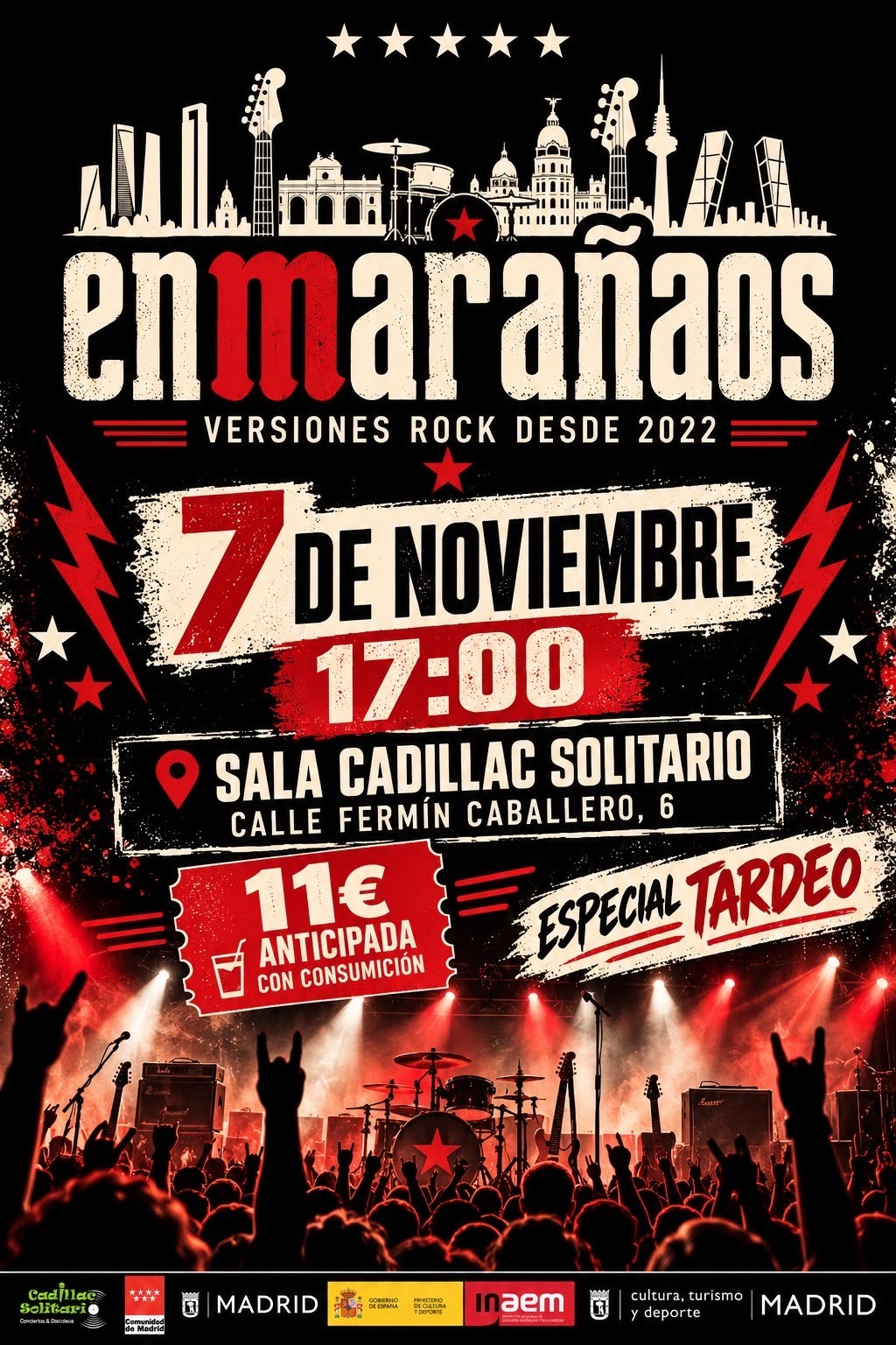 Cadillac Solitario Madrid, Reservado para cumpleaños Madrid, Cumpleaños con concierto Madrid, Celebrar cumpleaños Madrid, Local para cumpleaños Madrid