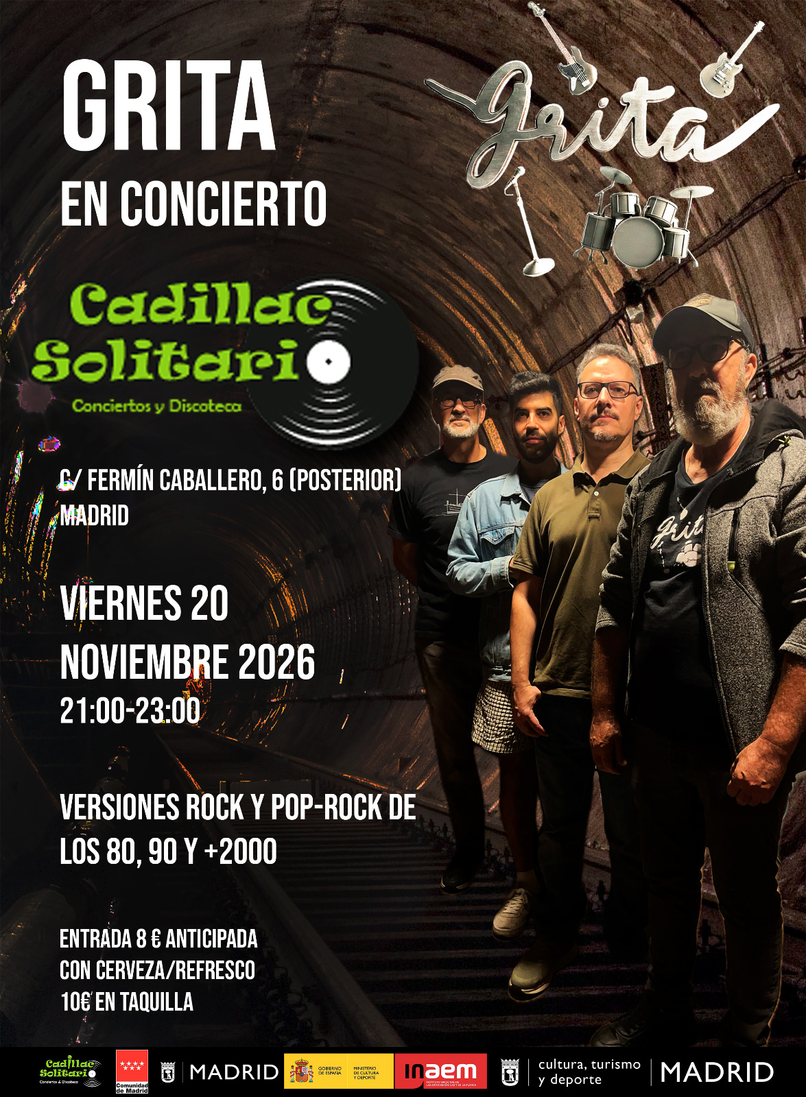 Cadillac Solitario Madrid, Reservado para cumpleaños Madrid, Cumpleaños con concierto Madrid, Celebrar cumpleaños Madrid, Local para cumpleaños Madrid