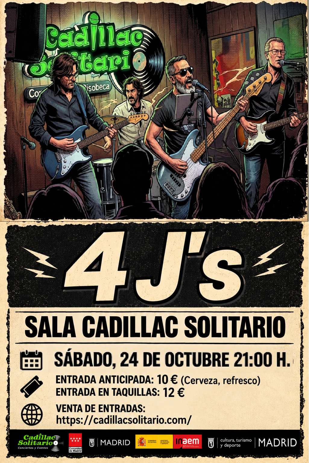 Cadillac Solitario Madrid, Reservado para cumpleaños Madrid, Cumpleaños con concierto Madrid, Celebrar cumpleaños Madrid, Local para cumpleaños Madrid