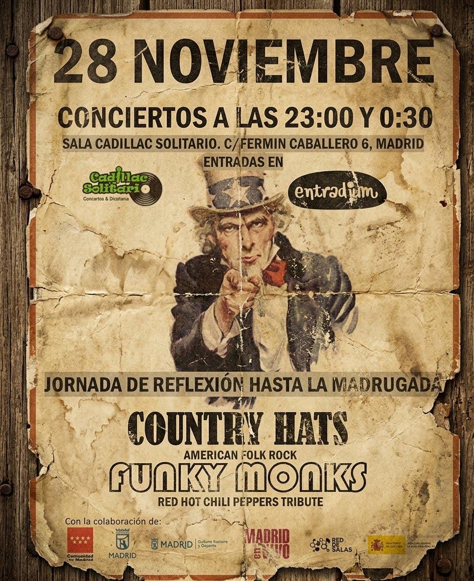 Cadillac Solitario Madrid, Reservado para cumpleaños Madrid, Cumpleaños con concierto Madrid, Celebrar cumpleaños Madrid, Local para cumpleaños Madrid